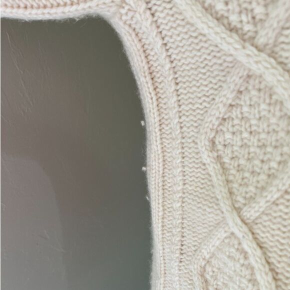 Eddie Bauer Wool Blend Cable Knit Turtleneck Sweater Ivory Women’s Size M - Picture 4 of 11